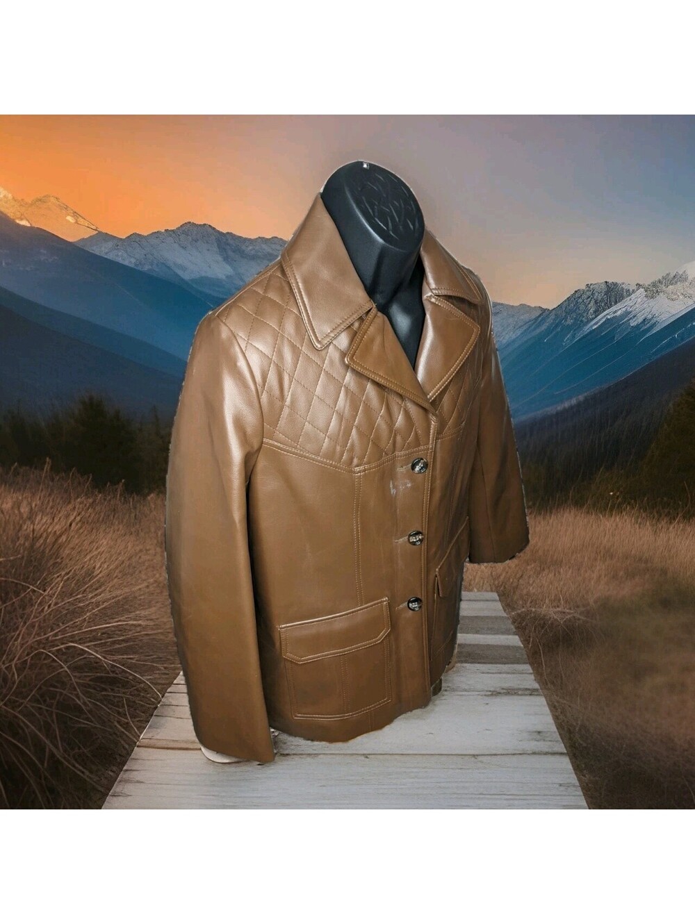 VINTAGE 70'S FINGERHUT Disco Glove Faux Leather Coat Jacket Men Medium 40 Retro